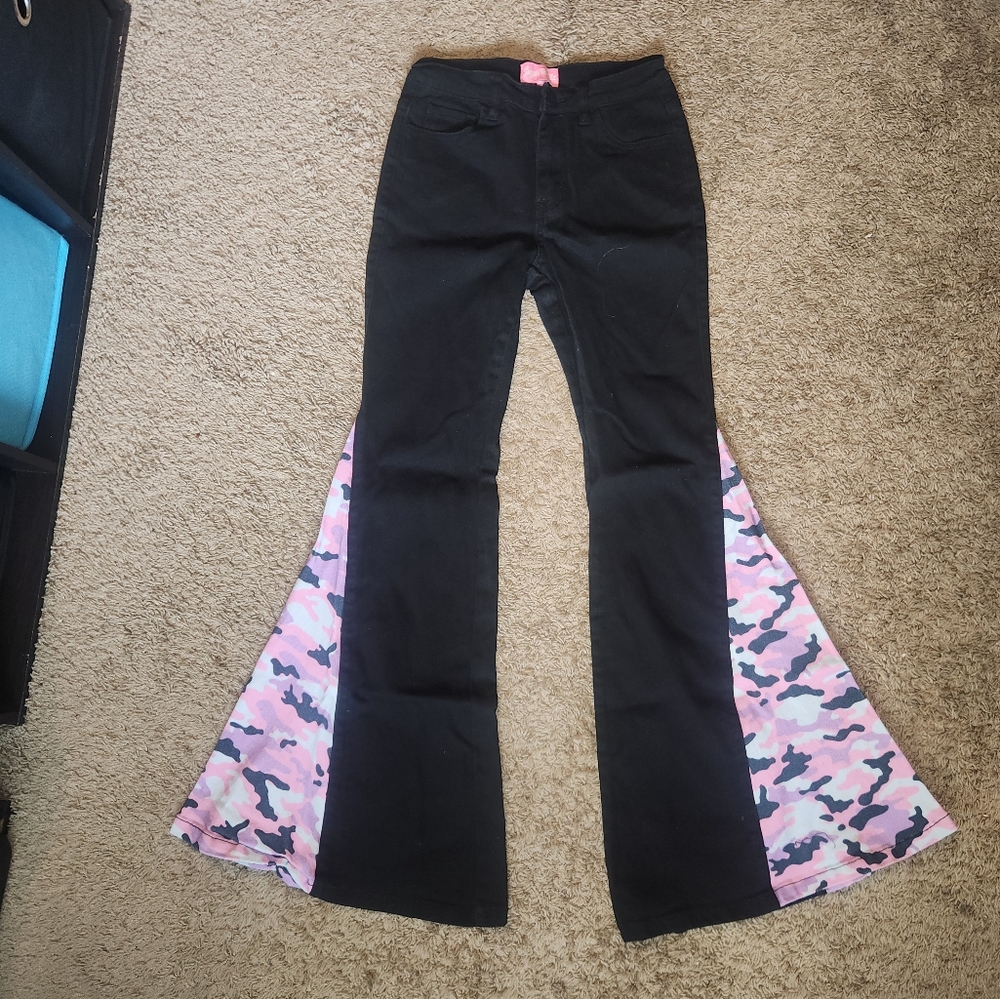 Sugar Thrillz Black Pastel Camo Mega Fare Jeans - Sm